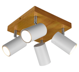 Slika izdelka: TRIO 812400431 MARLEY četvorni reflektor bela/les 4x max.35W GU10